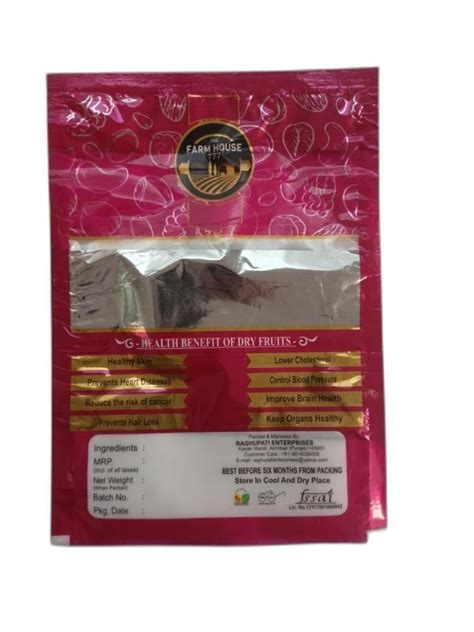 Matte LDPE Printed Dry Fruits Packaging Pouch Heat Sealed At Rs 250 Kg