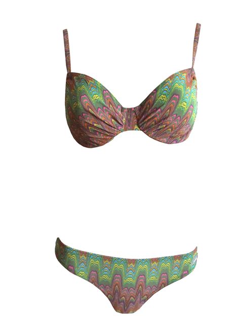 Bügel Bikini von Solar Tan Thru durchbräunend B Cup Kurven in braun grün Banjador