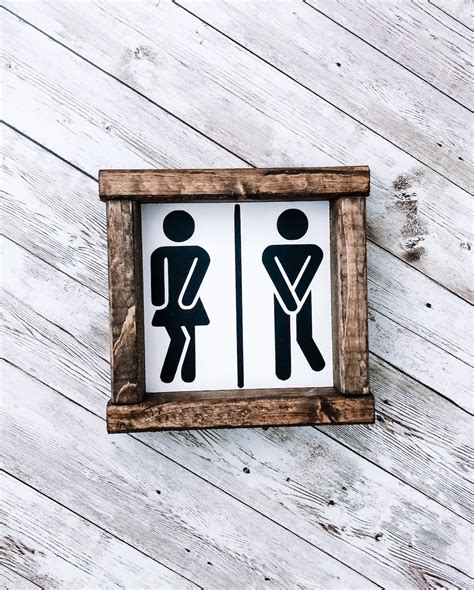 Bathroom People Sign / Funny Bathroom Sign / Bathroom Sign / Rustic ...