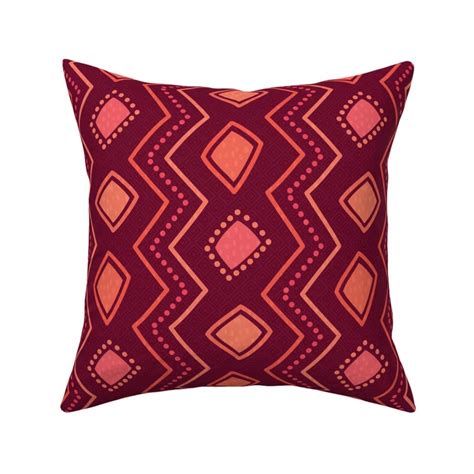 Tribal Zig Zag In Berry Plum Fabric Spoonflower