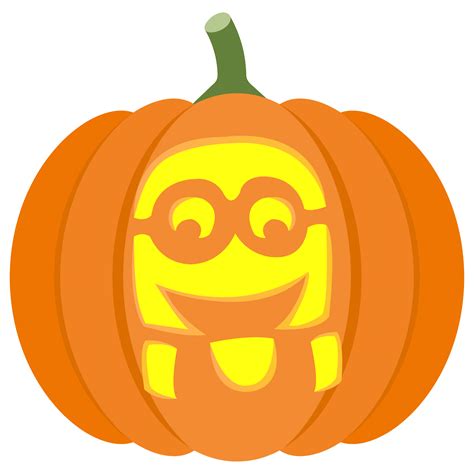 Minion With Two Eyes Pumpkin Stencil Free Printable Papercraft Templates