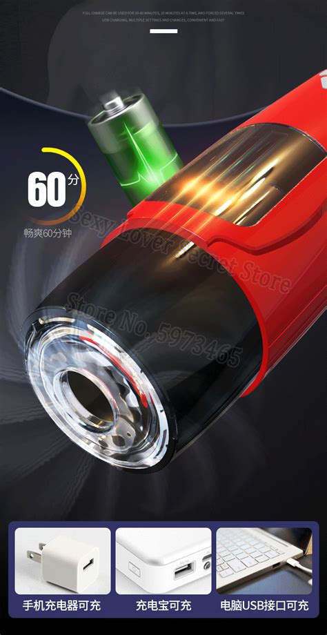 Jual 7 Modes Automatic Telescopic Rotation Male Masturbator Silicone Real Vagina Adult