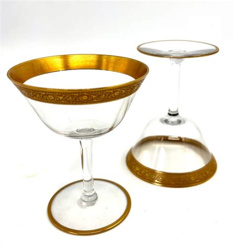 Tiffin Franciscan 24k Gold Encrusted Vintage Wine Glasses Sold In Sets Of 4 Etsy