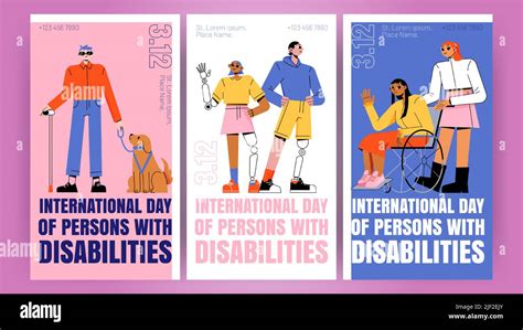 international day  persons  disabilities posters vector banners