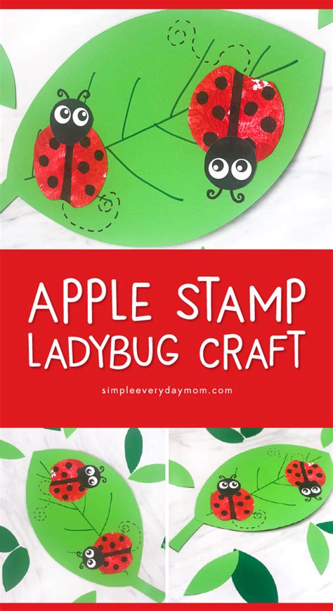 Apple Stamp Ladybug Craft For Kids