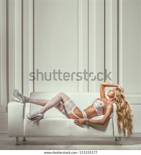 Sexy Woman White Lingerie White Room Stock Photo 111533177 Shutterstock