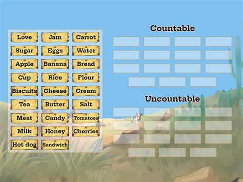 Countable And Uncountable Nouns Sortowanie Wed Ug Grup