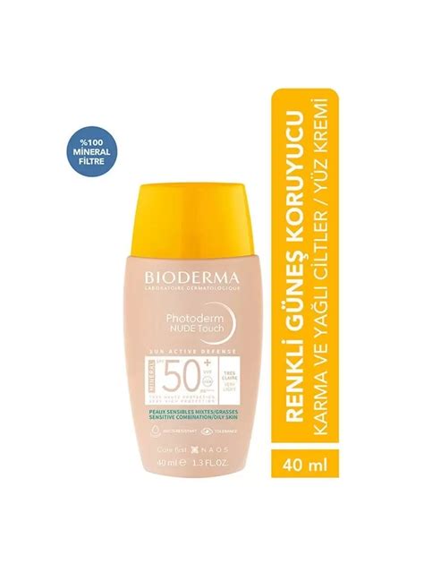 Bioderma Photoderm Nude Touch Very Light Spf 50 Natural Renkli Güneş