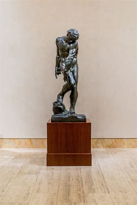 Ancient Bronze Sculpture Of Nude Man By Rodin Stock Image Image Of Brass Buddha