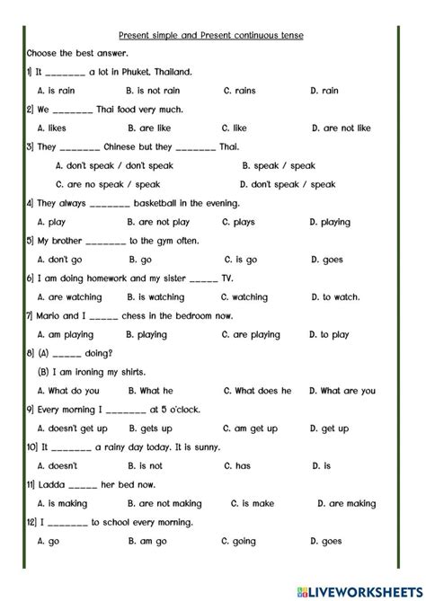 Present Continuous Tense Best Answer Don T Speak Tenses Online Activities School Subjects