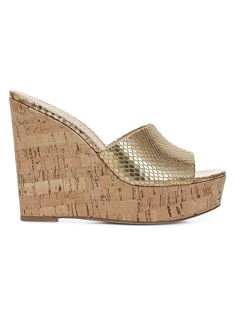 Veronica Beard Wo Dali Metallic Snakeskin Embossed Leather Cork