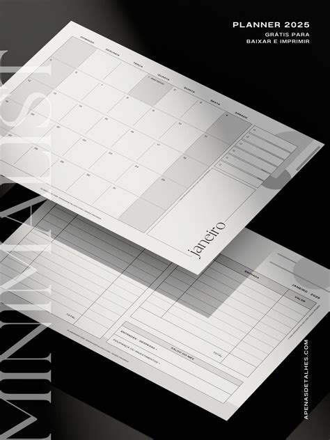 Planner 2025 Pdf Grátis - Planner 2025 para baixar e imprimir – pdf grátis - Apenas Detalhes