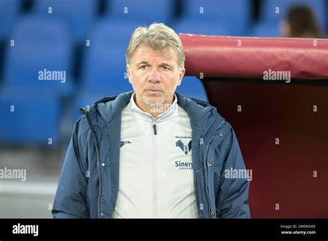 Marco Baroni Coach Of Hellas Verona During Serie A Football Match Roma