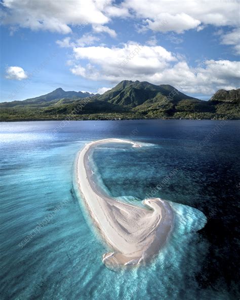 Aerial View Of White Island Mambajao Camiguin Philippines Stock