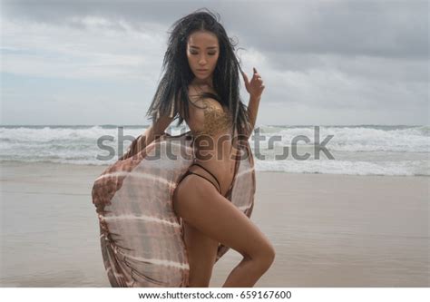 Sensual Elegant Brunette Beauty Wearing Gold Stock Photo Shutterstock