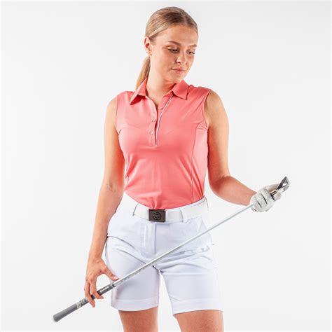 Galvin Green Meg Ventil8 Ladies Sleeveless Golf Polo Shirt Coral