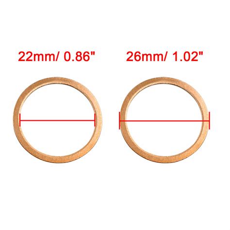 20pcs 22mm Inner Diameter Copper Washers Flat Sealing Gaskets Rings Ebay