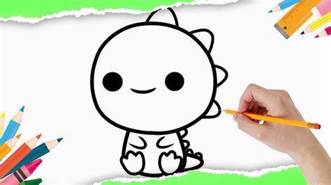 Colorir Kawaii Como Desenhar Um Dinossauro Fofo - Como Desenhar Um Dinossauro Fofo Passo A Passo