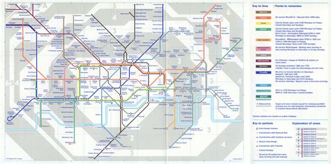 London Underground Tube Map Fare Zones Shown December Old Vintage ...