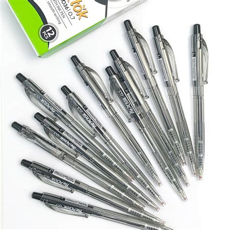 FlextoK Black Ballpen 12pcs Box Smooth Ink Pen FO GELBO36 0 7