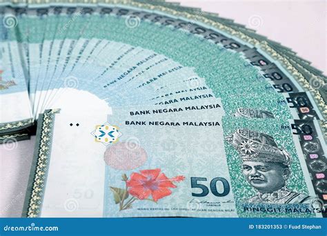 malaysia currency myr stack  ringgit malaysia bank note stock image