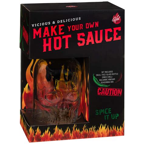 Buy Make Your Own Chilli Hot Sauce Kit Gift Set Includes Skull Face Jar Dried Chilli