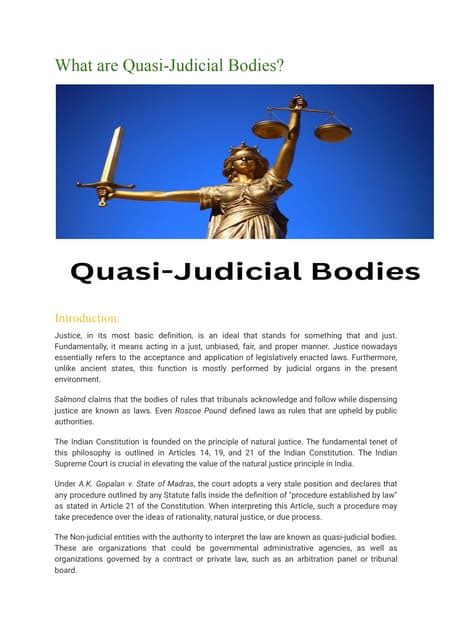 What Are Quasi Judicial Bodies Pdf