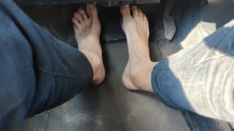 Riding A Car Barefoot With My Long And Skinny Feet Naked Above The Pedals Salvatrix C
