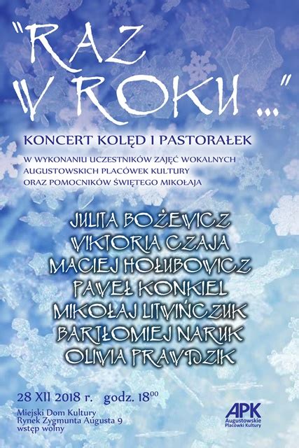 Raz w roku koncert kolęd i pastorałek Augustów org