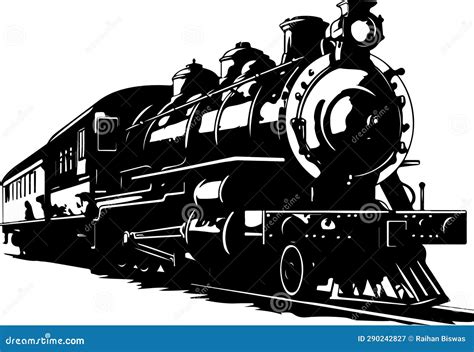 Steam Locomotive Train Transport Vector Illustration Stock Vector