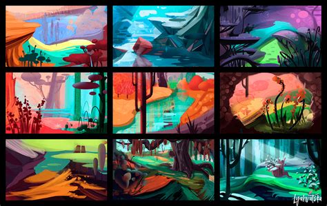 cartoon locations  behance
