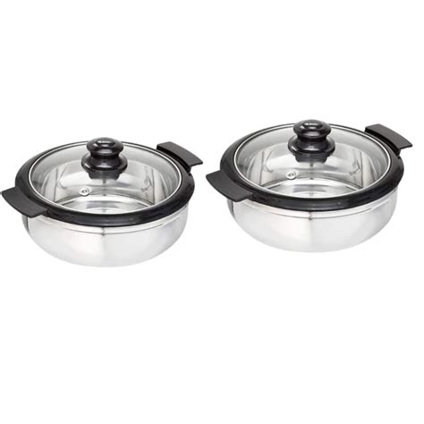 Mumma S Life Stainless Steel Thermoware Casserole With Glass Lid Hot Pot Roti Box With Lid Set