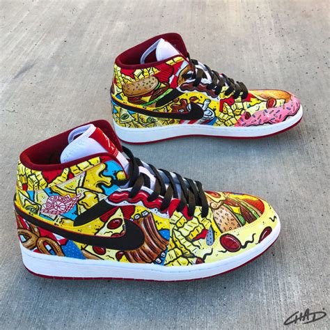 Munchies Custom Hand Painted Jordan retro 1 shoes – chadcantcolor