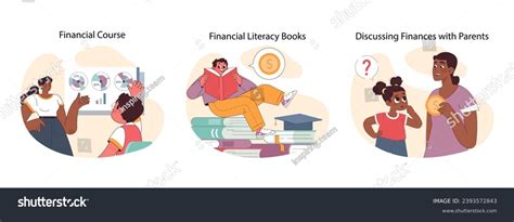 Child Financial Literacy Set Teaching Kids Stock Vector (Royalty Free ...