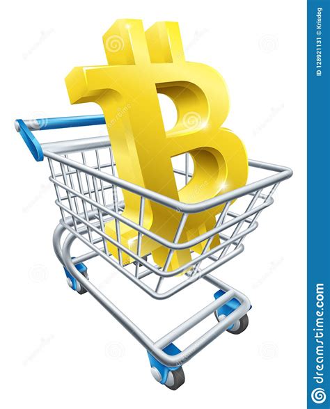 Shopping Cart Bitcoin Concept Stock Vector Illustration Of Coins