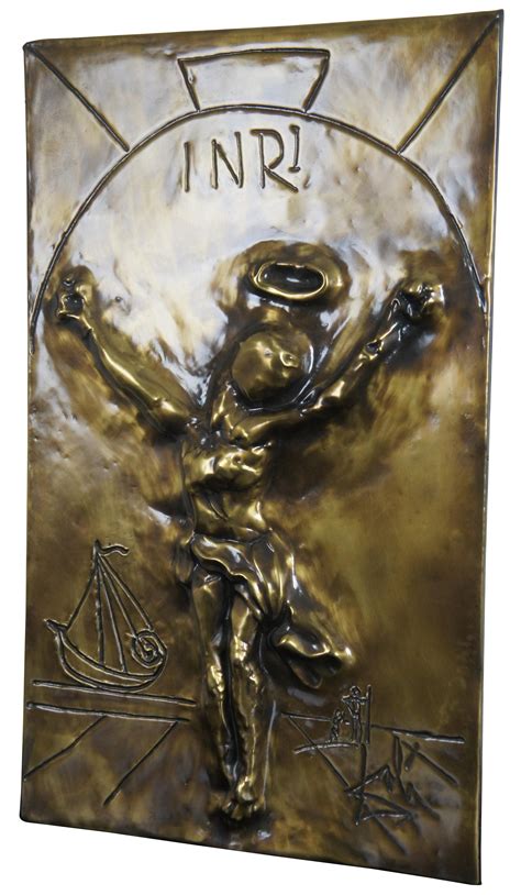 Salvador Dali Christ Of Saint John Of The Cross Bas Relief Bronze