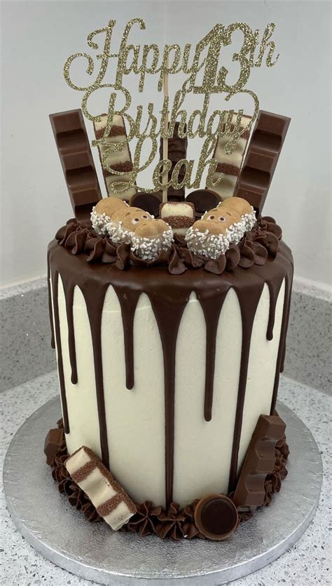 birthday cake ideas  delight  impress kinder chocolate drip