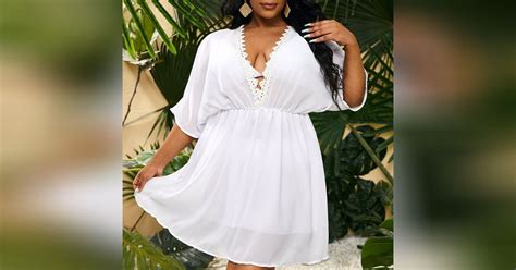 Cache Maillot En Dentelle Manches Chauve Souris Sans Bikini Modalova