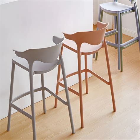 modern style plastic bar stool  footrest   bistro stackable