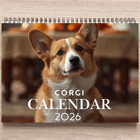 corgi calendar  month wall calendar  adorable corgis