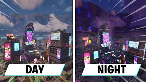 Fortnite Mega City Comparison Day Vs Night Youtube