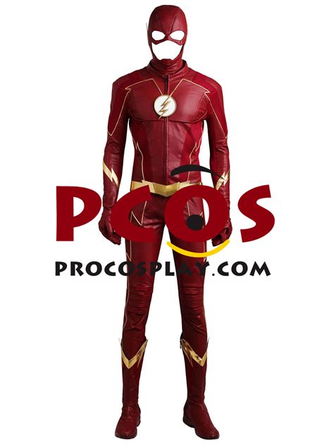 The Flash Season 4 Barry Allen Leather Hood Version Coaplay Costume For ...