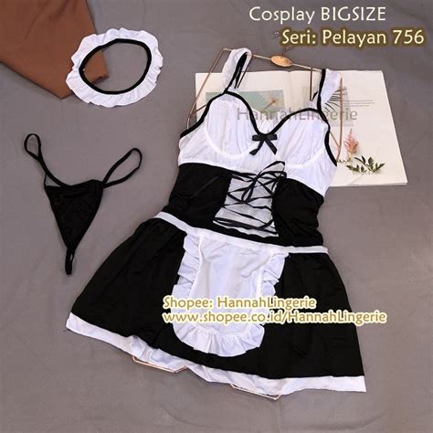 Jual M 3XL Lingerie Pelayan ART Kostum BigSize Cosplay Costume Pembantu Maid Besar M L XL XXL