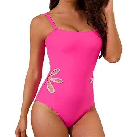 Celivon One Piece Swimsuit For Women With Sexy Lace Up Hollow Out Strap Bikini Swimwear Bathing