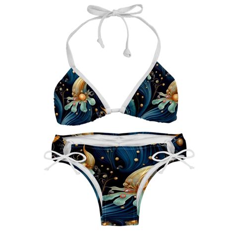 Sea Slug Women S Detachable Sponge Adjustable Strap Bikini Set 2 Pack Beach Pool Swimwear
