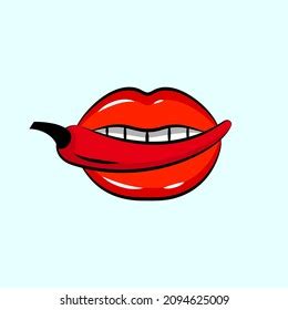 Illustration Sensual Woman Lips Red Hot Stock Vector Royalty Free 167126618 Shutterstock