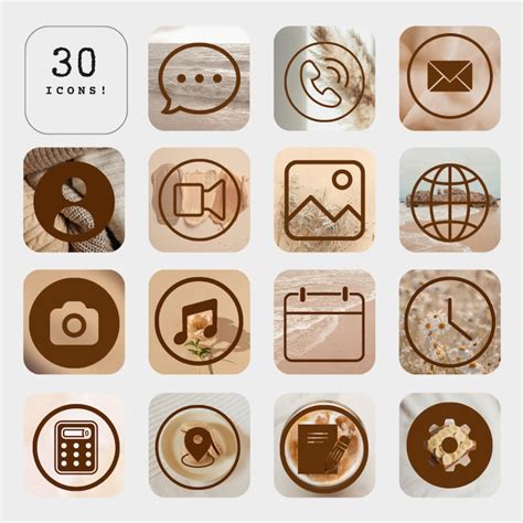 Aesthetic Brown Wallpaper Set/icons - Etsy