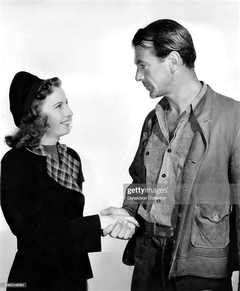 Actress Barbara Stanwyck and Gary Cooper in a scene from the movie ...