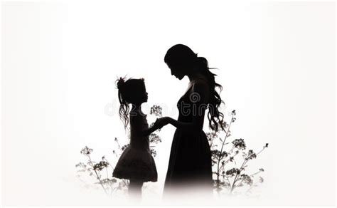 Embracing inner child. artistic silhouette woman and child, symbolizing the concept of the inner