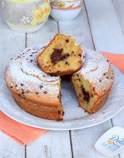 Ciambella Al Mascarpone Con Gocce Di Cioccolato E Nutella